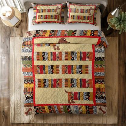 Shineful All Season Quilt 3-Piece Set Dachshund Fun