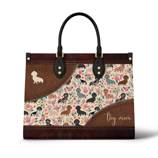 Shineful Leather Bag Dog Leather Bag Shineful Floral Dachshunds