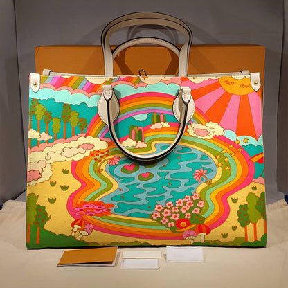 Glänzende Ledertasche Rainbow Grove