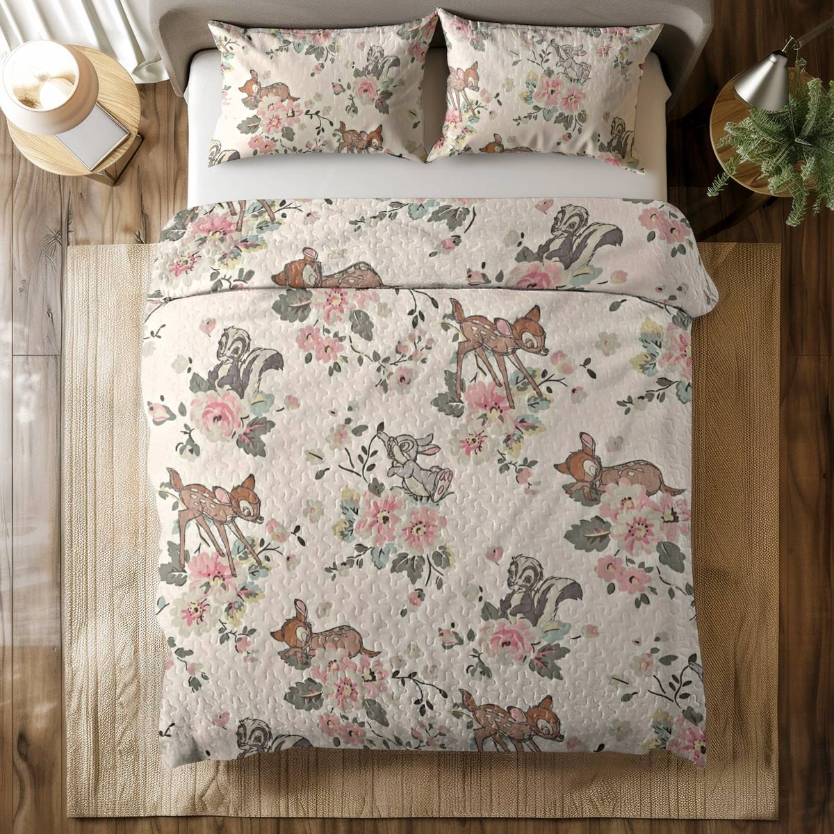 Shineful All Season Quilt 3-Piece Set Floral Bambi