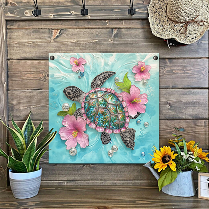 Shineful 2D Metal Sign Sea Turtle Elegance