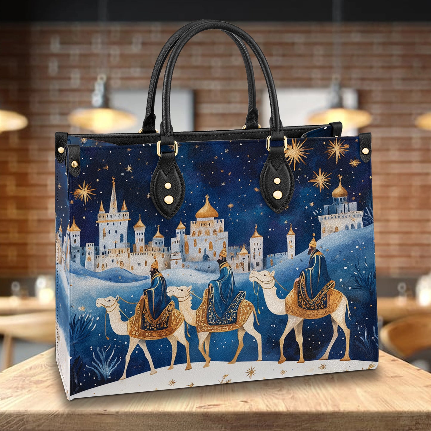 Shineful Leather Bag Starry Nativity Journey