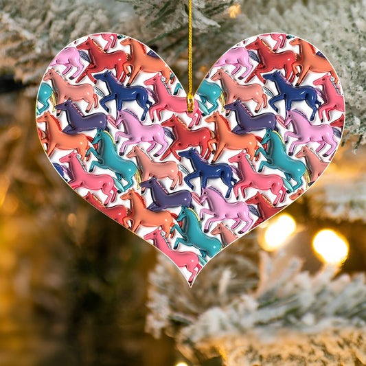 Shineful 2D Acrylic Ornament Heartful Horse Puff