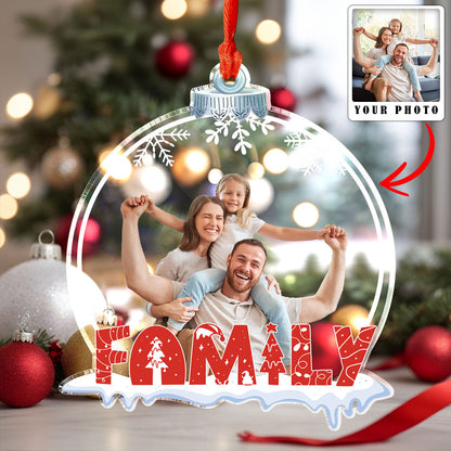 Glänzendes Acrylornament Benutzerdefiniertes Fotopaket Rabatt Gemütliche Weihnachten