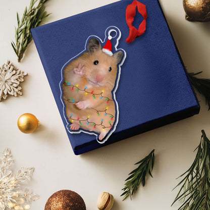 Shineful 2D Acrylic Ornament - Hamster Holiday Hype