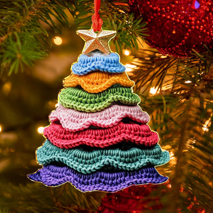 Shineful 2D Acrylic Ornament Cute Yarn Christmas Tree