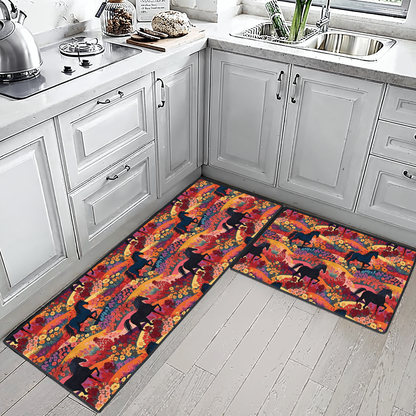 Shineful Ultra-Thin Non Skid Floor Mat, Kitchen Rugs Equestrian Dreams