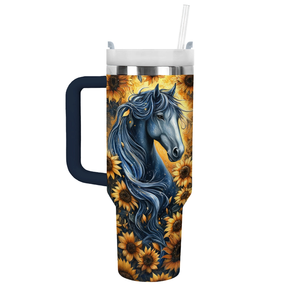 Shineful Tumbler Personalized Sunflower Spirit Horse