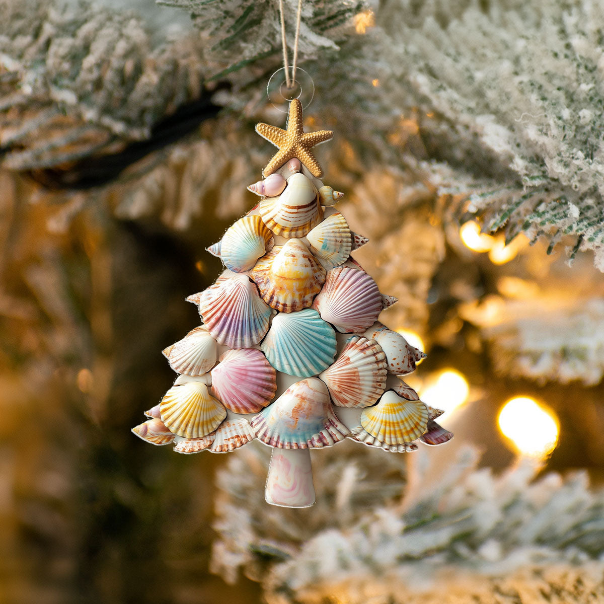 Shineful 2D Acrylic Ornament - Seashell Christmas Tree