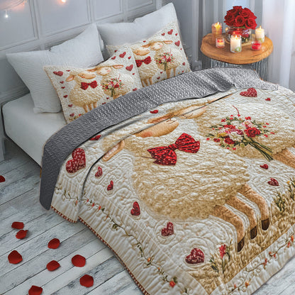 Shineful Flat Print All Season Quilt 3-Piece Set - Loving Sheep