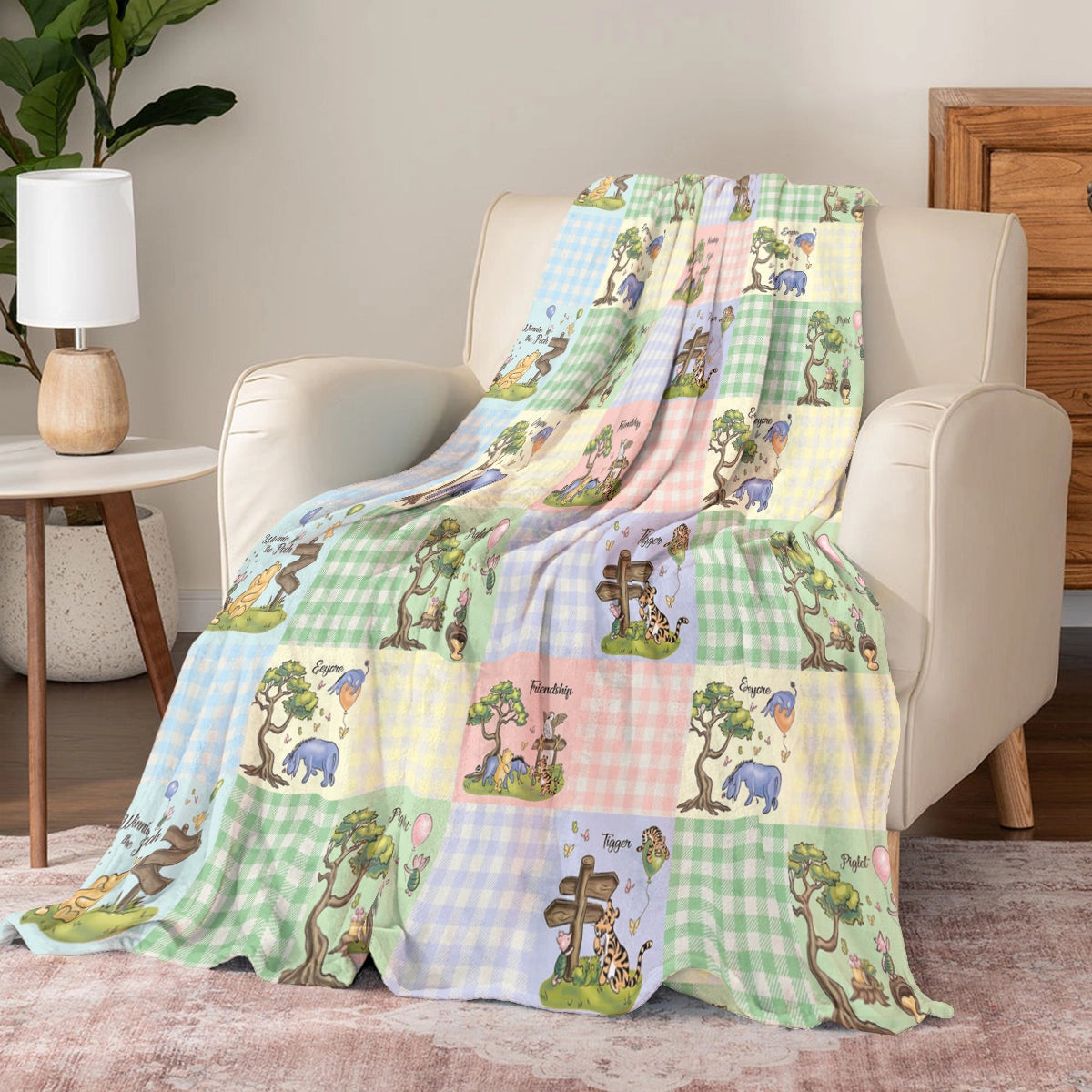 Shineful Fleece Blanket Winnie the Pooh Patchwork Dreams