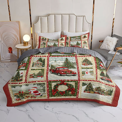 Shineful All Season Quilt 3-Piece Set Exciting Christmas