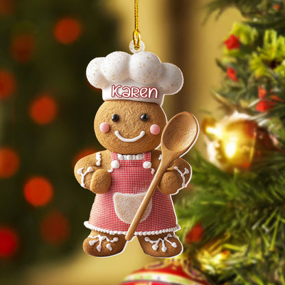 Ornement en acrylique 2D personnalisé et brillant, Gingerbread Masterchef