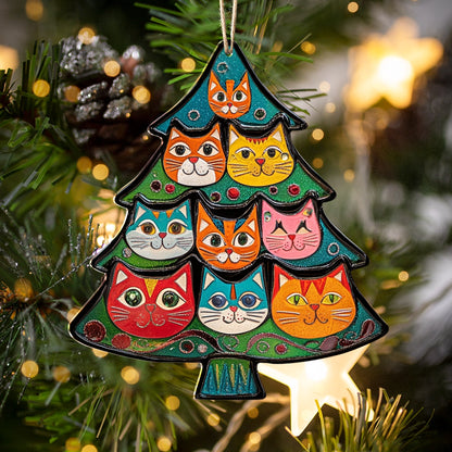 Shineful 2D Acrylic Ornament Purrfectly Festive Cat Tree