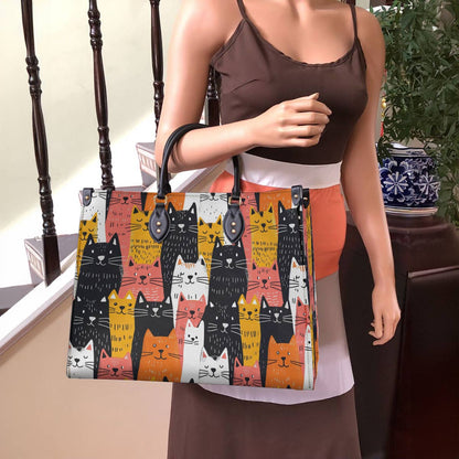 Shineful Leather Bag Funny Cats