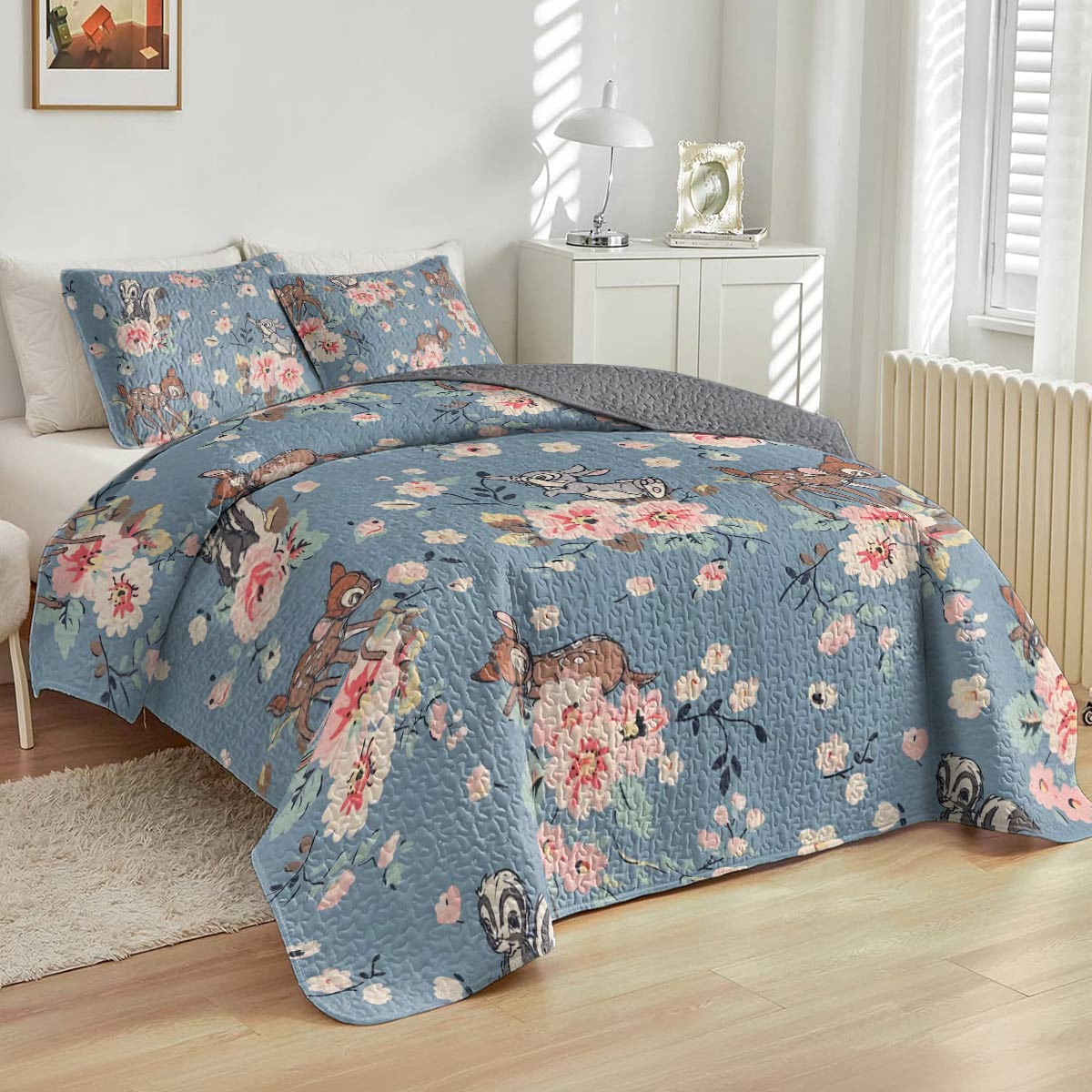 Shineful All Season Quilt 3-Piece Set Bambi Blue