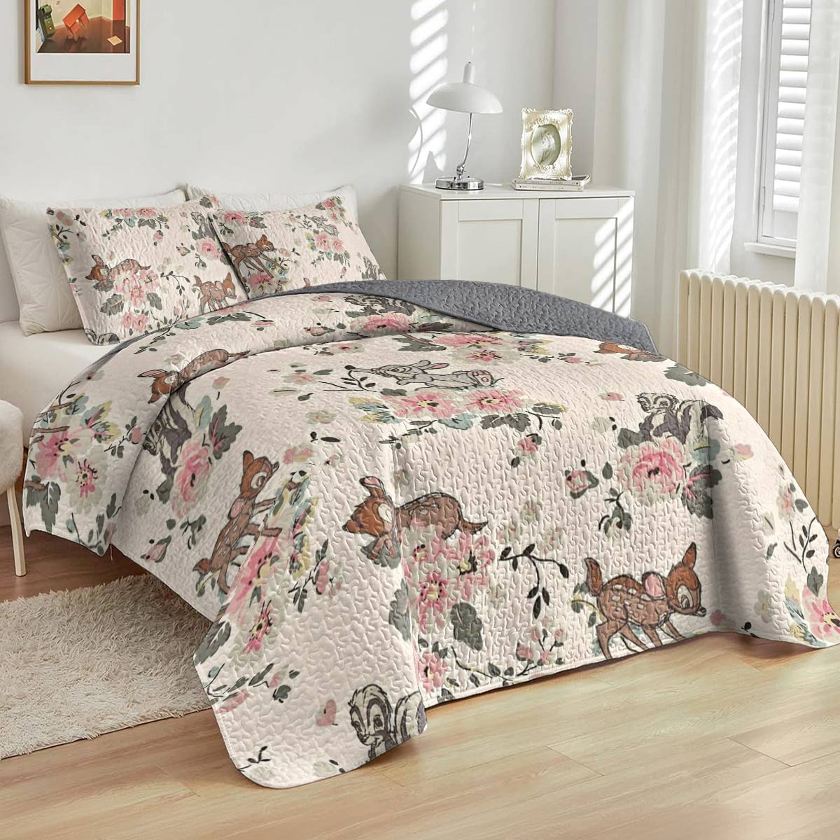 Shineful All Season Quilt 3-Piece Set Floral Bambi