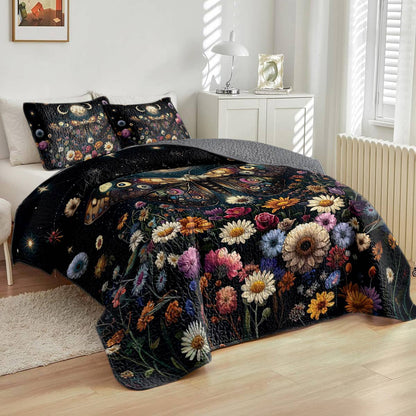 Shineful All Season Quilt 3-Piece Set Enchanted Moth