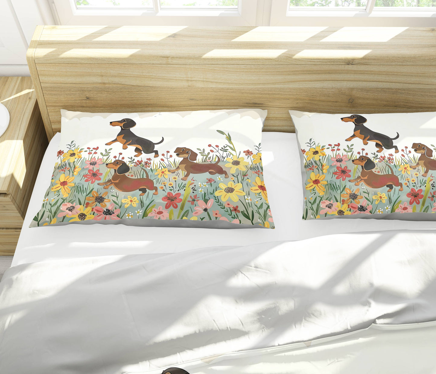 Shineful 3 Pieces Duvet Cover Set Dachshund Delight