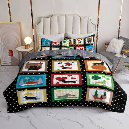 Shineful All Season Quilt 3-Piece Set Dachshund Days