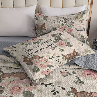 Shineful All Season Quilt 3-Piece Set Love Bambi