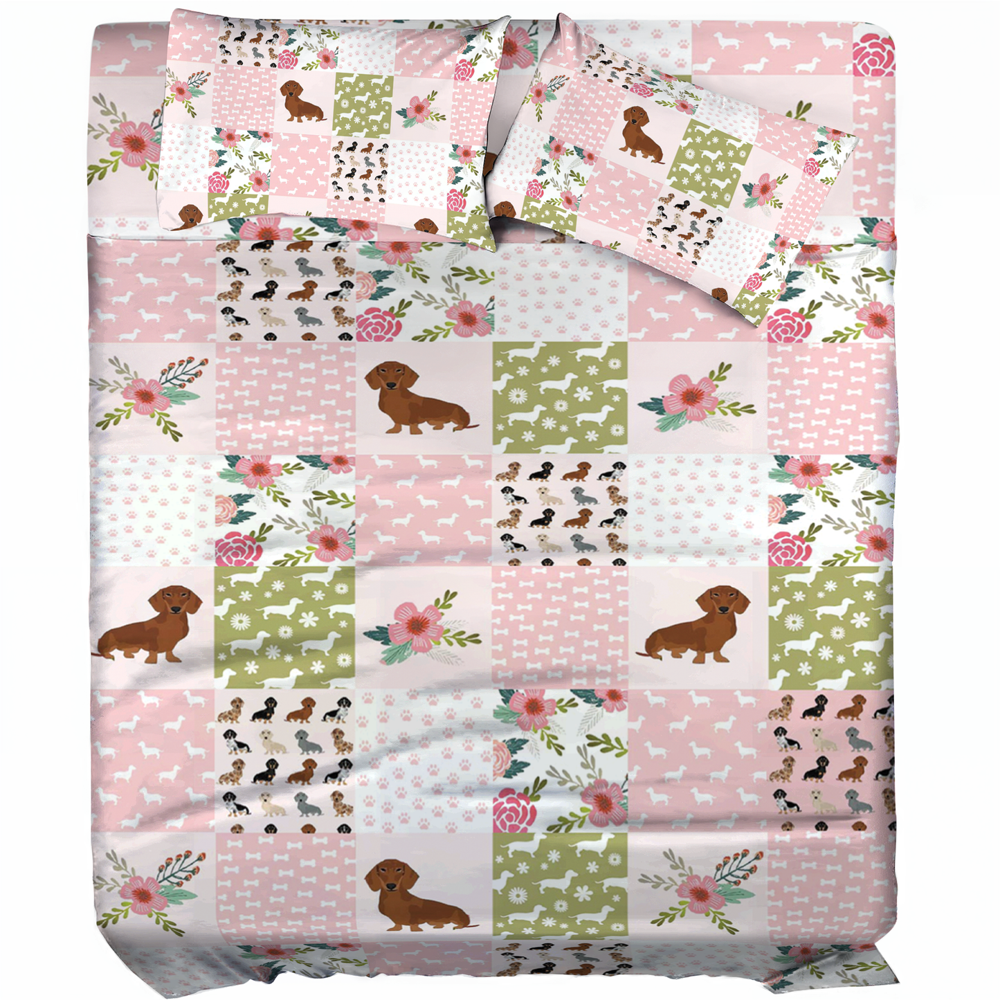 Shineful 4-Piece Bed Sheet Set Dachshund Dreams