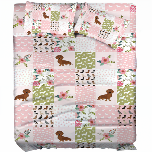 Shineful 4-Piece Bed Sheet Set Dachshund Dreams