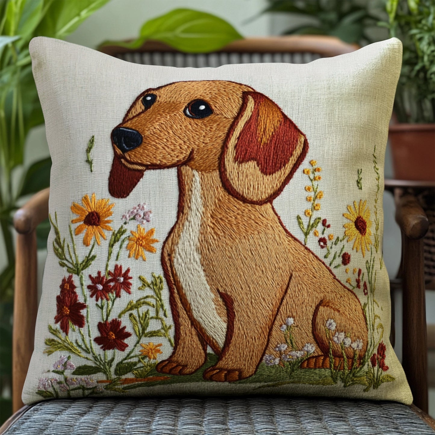 Shineful Pillow 2D Flat Print Dachshund Dreams