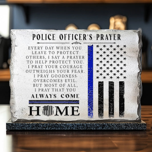 Shineful 2D Wooden Plaque, Hanging Decor, Door Sign - Police Prayer Shield