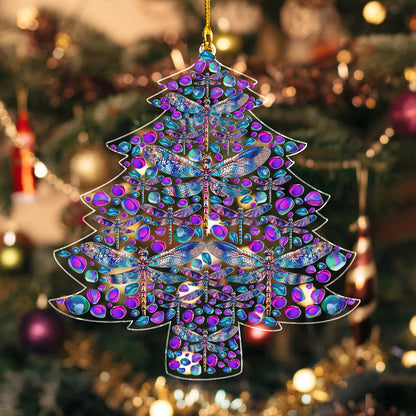 Shineful 2D Acrylic Ornament Mystic Dragonfly Christmas Tree