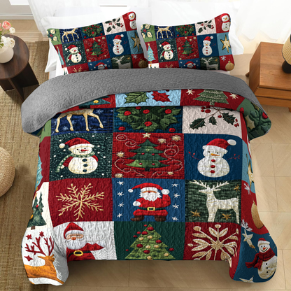 Shineful All Season Quilt 3-teiliges Set - Weihnachtsmuster