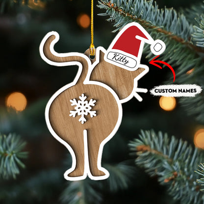 Glänzendes 2D Acryl Ornament personalisierte Katze festlichen Katzenspaß 