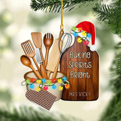 Shineful Personalized 2D Acrylic Ornament Baking Spirits Bright