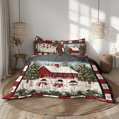 Shineful 3 Pieces Duvet Cover Set Country Christmas Charm