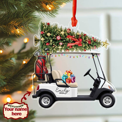 Shineful 2D Acrylic Ornament Personalized Golf Cart