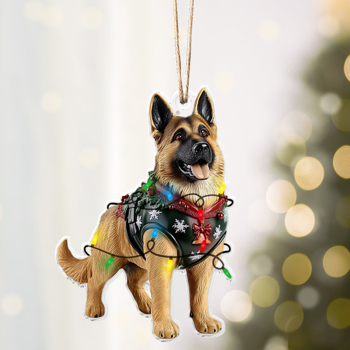 Shineful 2D Acrylic Ornament - Festive German Shepherd Collection