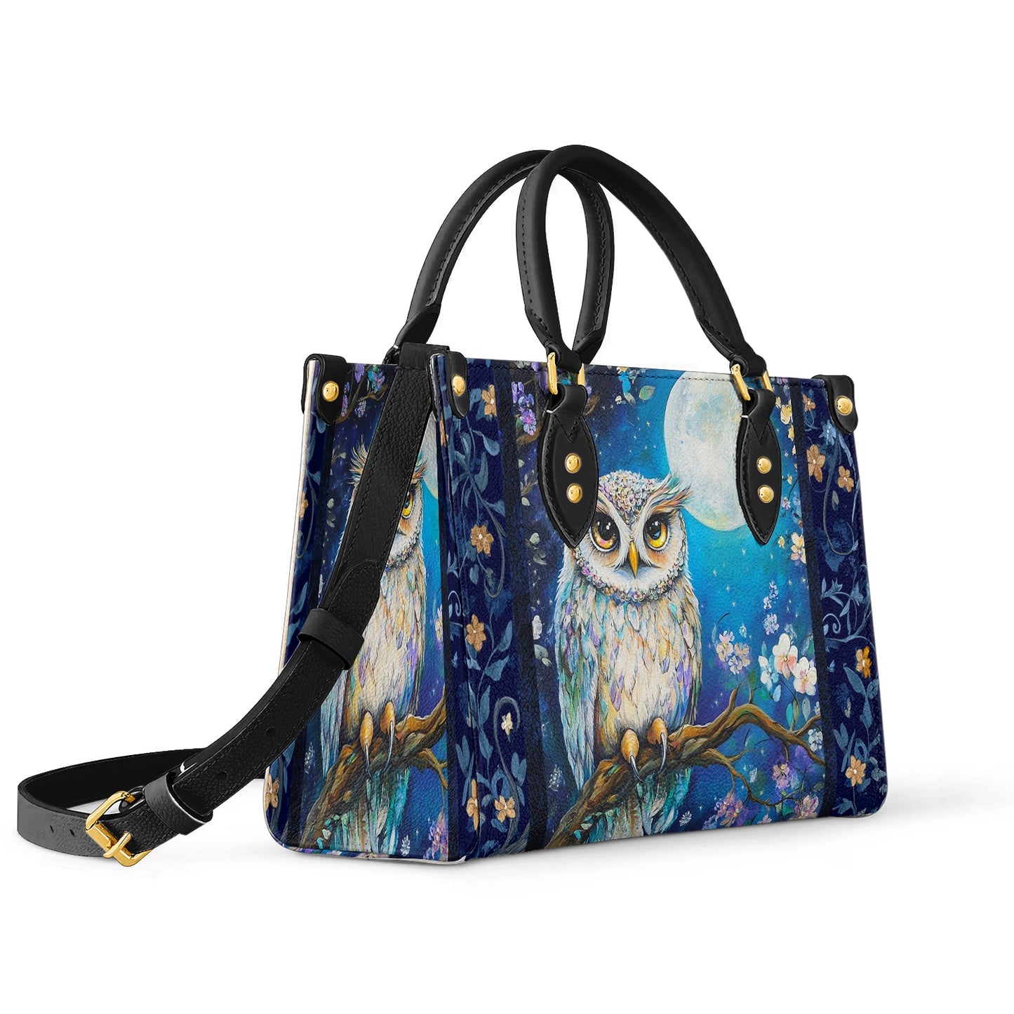 Shineful Leather Bag Moonlit Wisdom Owl