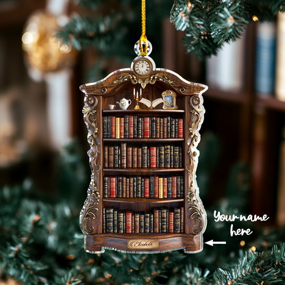 Shineful Personalized 2D Acrylic Ornament Enchanted Vintage Bookshelf