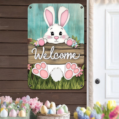 Shineful 2D Metal Sign Hoppy Easter