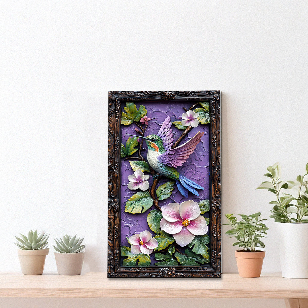 Shineful 2D Metal Sign Blossom Hummingbird