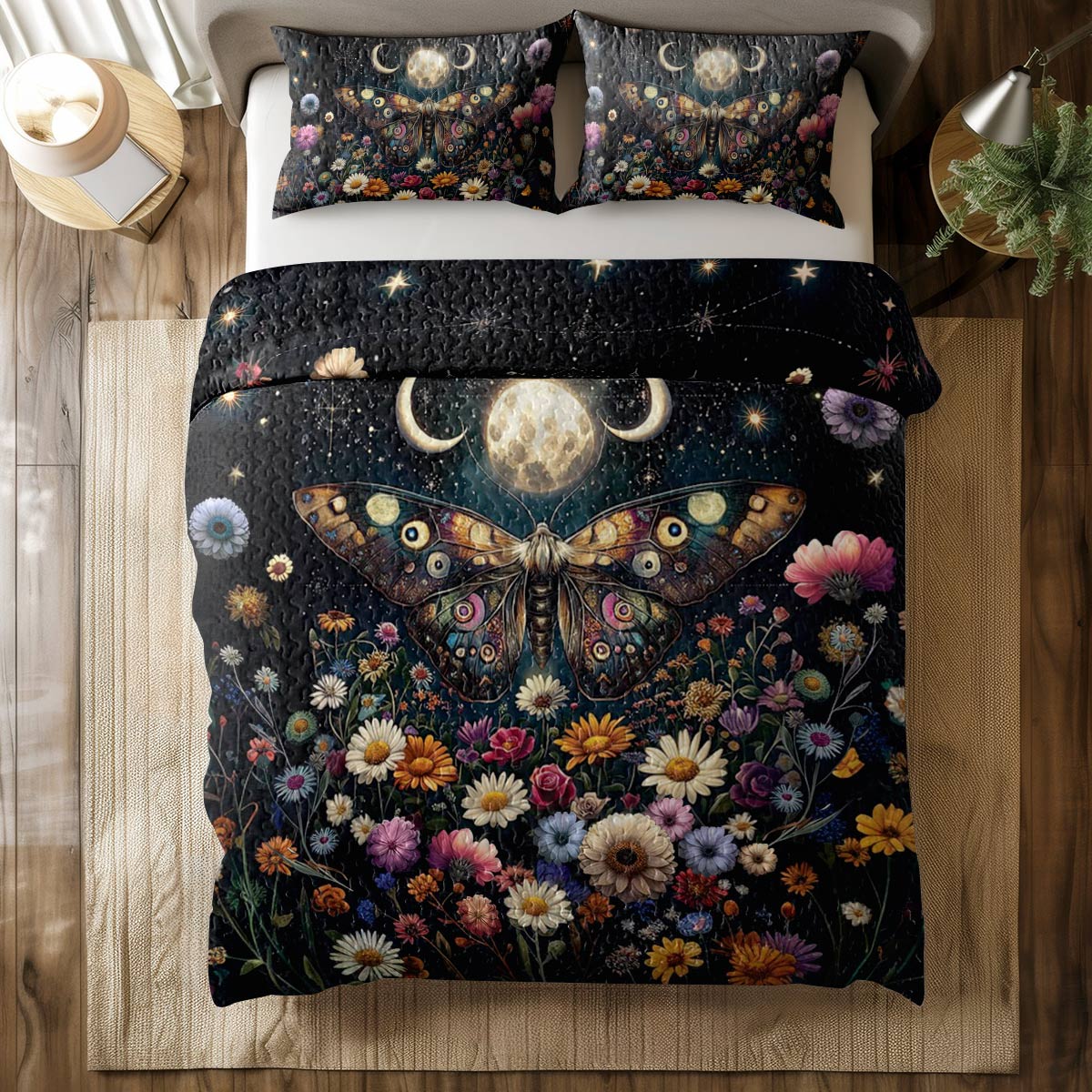 Shineful All Season Quilt 3-Piece Set Enchanted Moth