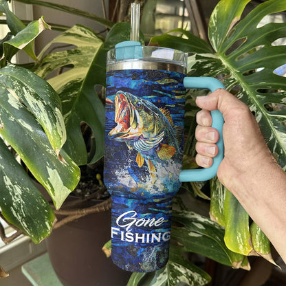 Shiny Tumbler Personalisiert Gone Fishing Forellenbarsch