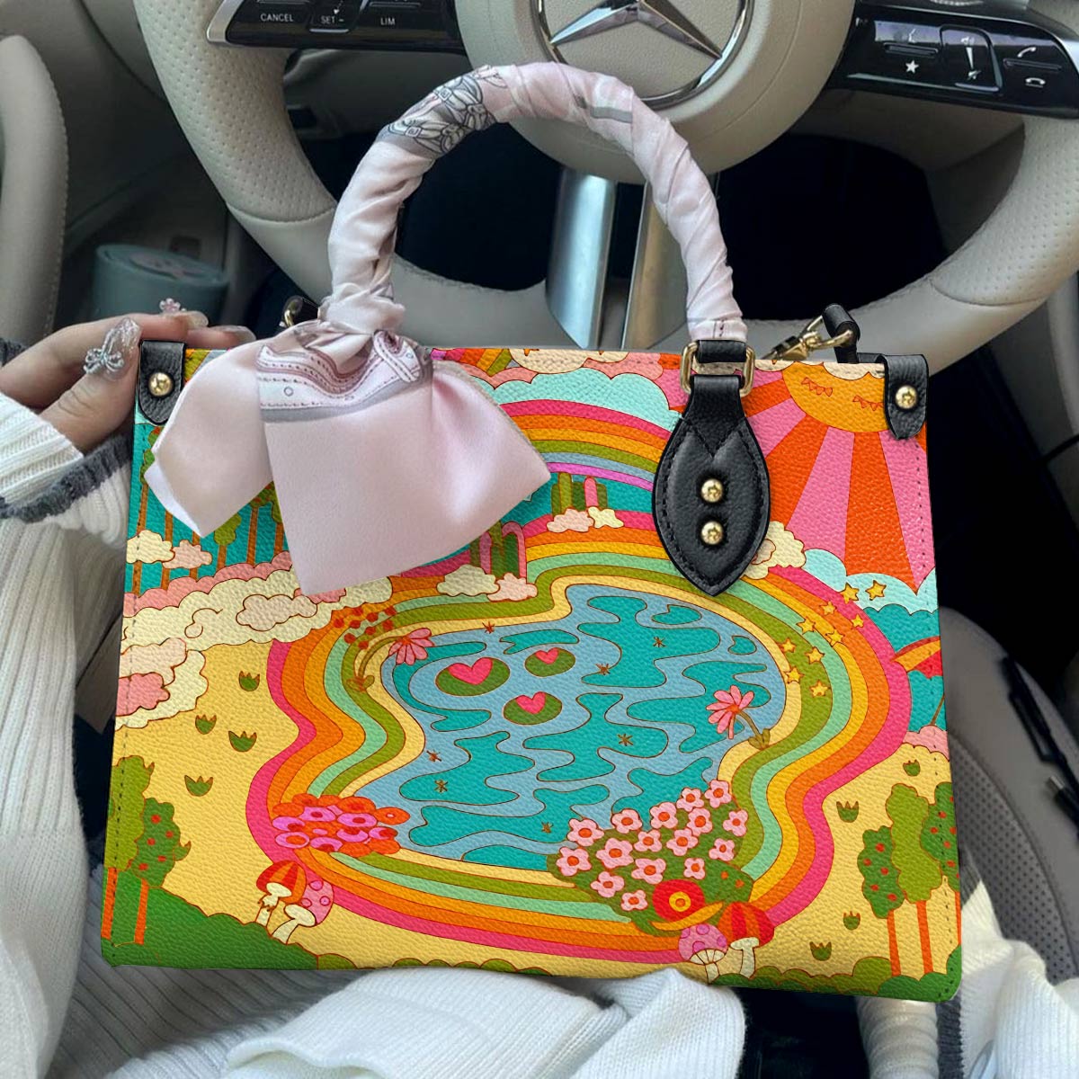 Shineful Leather Bag Rainbow Grove