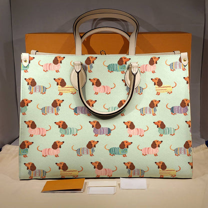 Shineful Leather Bag Dog Leather Bag Shineful Colorful Dachshunds Ver2