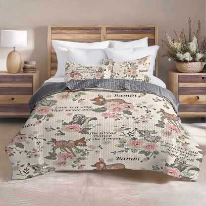 Shineful All Season Quilt 3-Piece Set Love Bambi