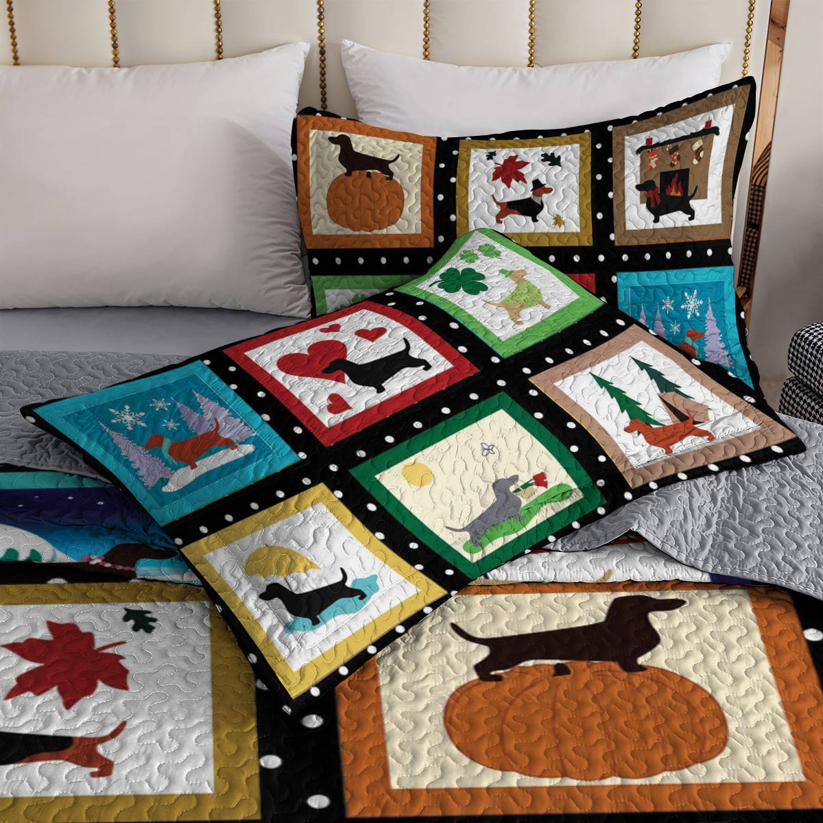 Shineful All Season Quilt 3-Piece Set Dachshund Days