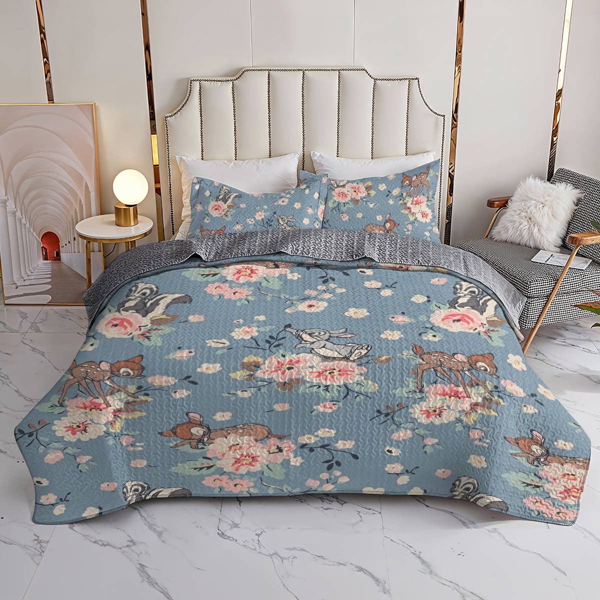 Shineful All Season Quilt 3-Piece Set Bambi Blue