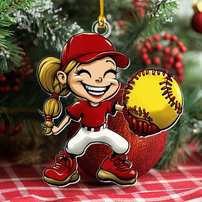 Shineful 2D Acrylic Ornament - Softball Superstar Spark