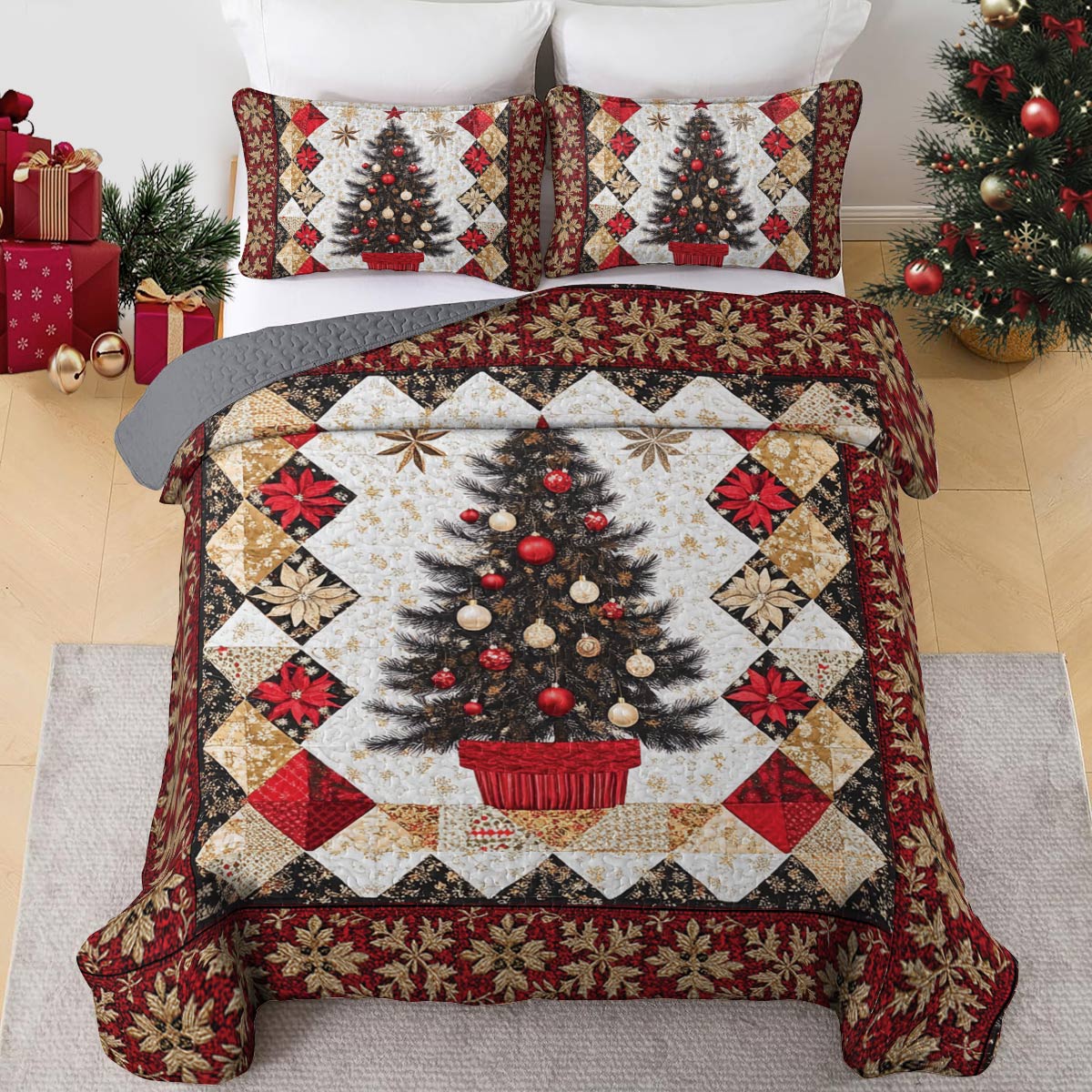 Shineful All Season Quilt 3-Piece Set Christmas Tree