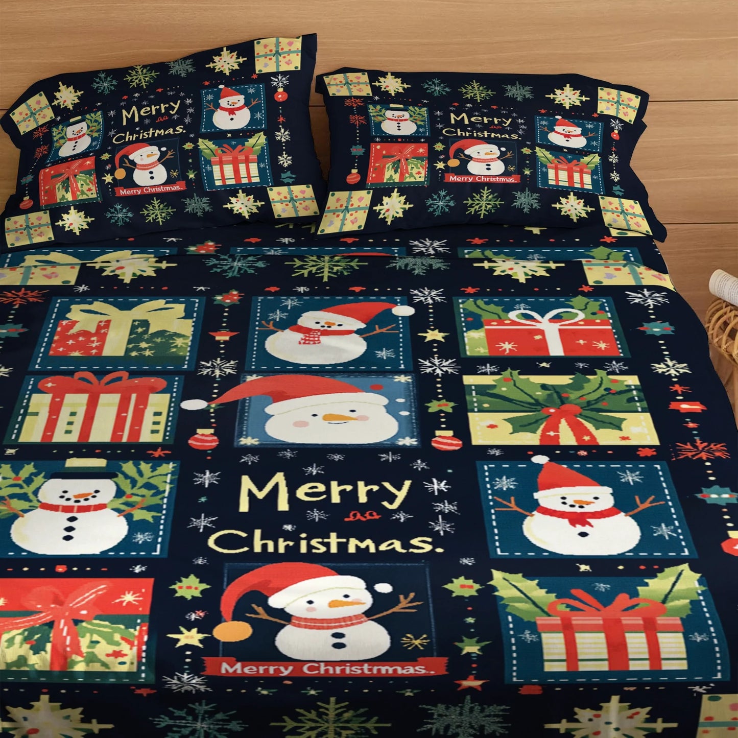 Shineful 4-Piece Bed Sheet Set - Jolly Christmas